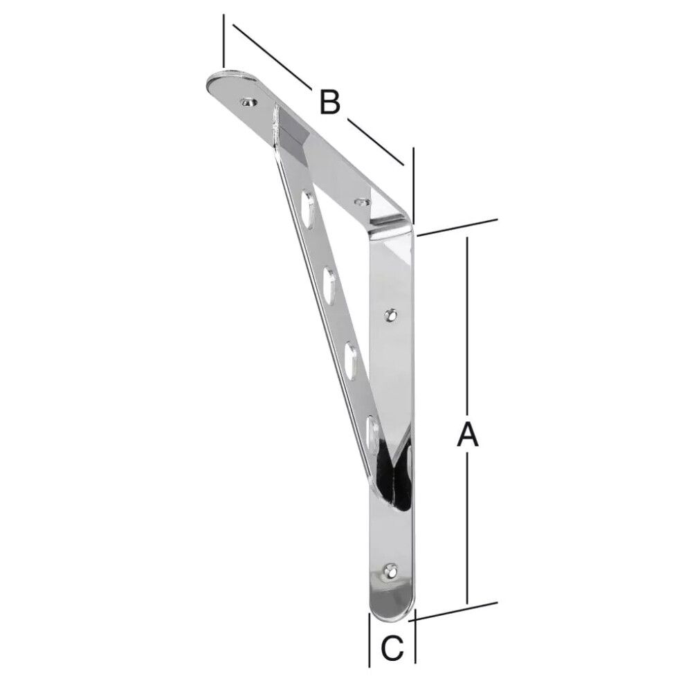 Riiulikandur 250 x 200 x 30 mm kroom