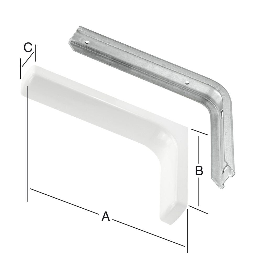 Riiulikandur 190 x 118 mm valge