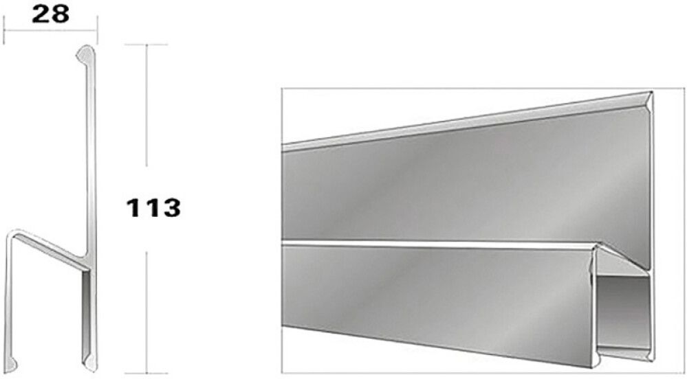 Ülekandelatt Wisent H-profiil 180 cm