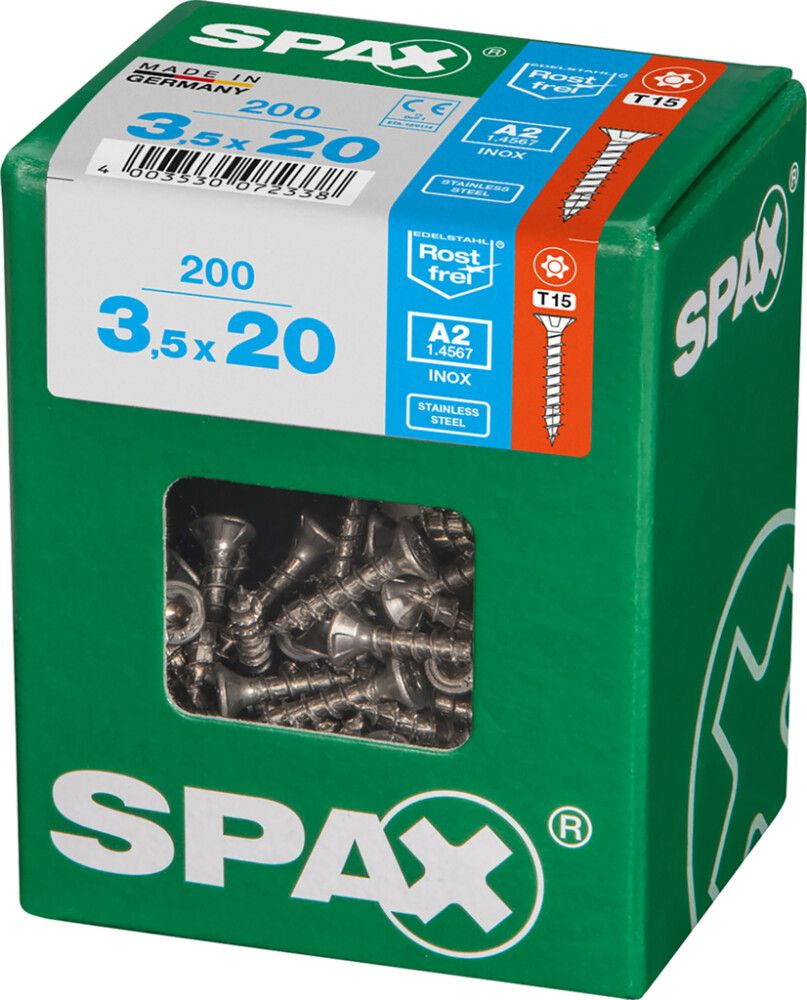 Peitpeakruvi Spax A2 3,5 x 20 mm