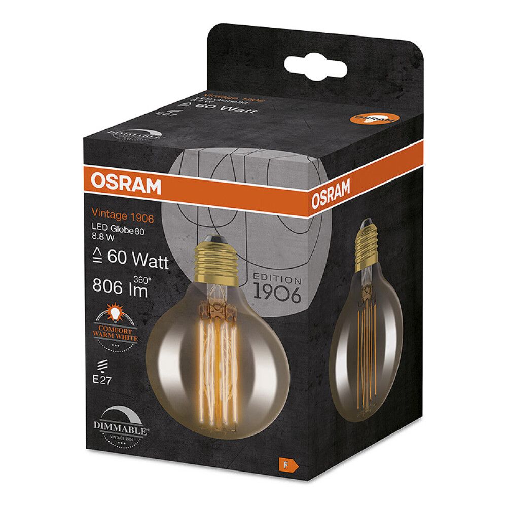 LED-lamp Osram Vintage 1906 Globe 80 60 DIM 8,8 W/2200 K E27