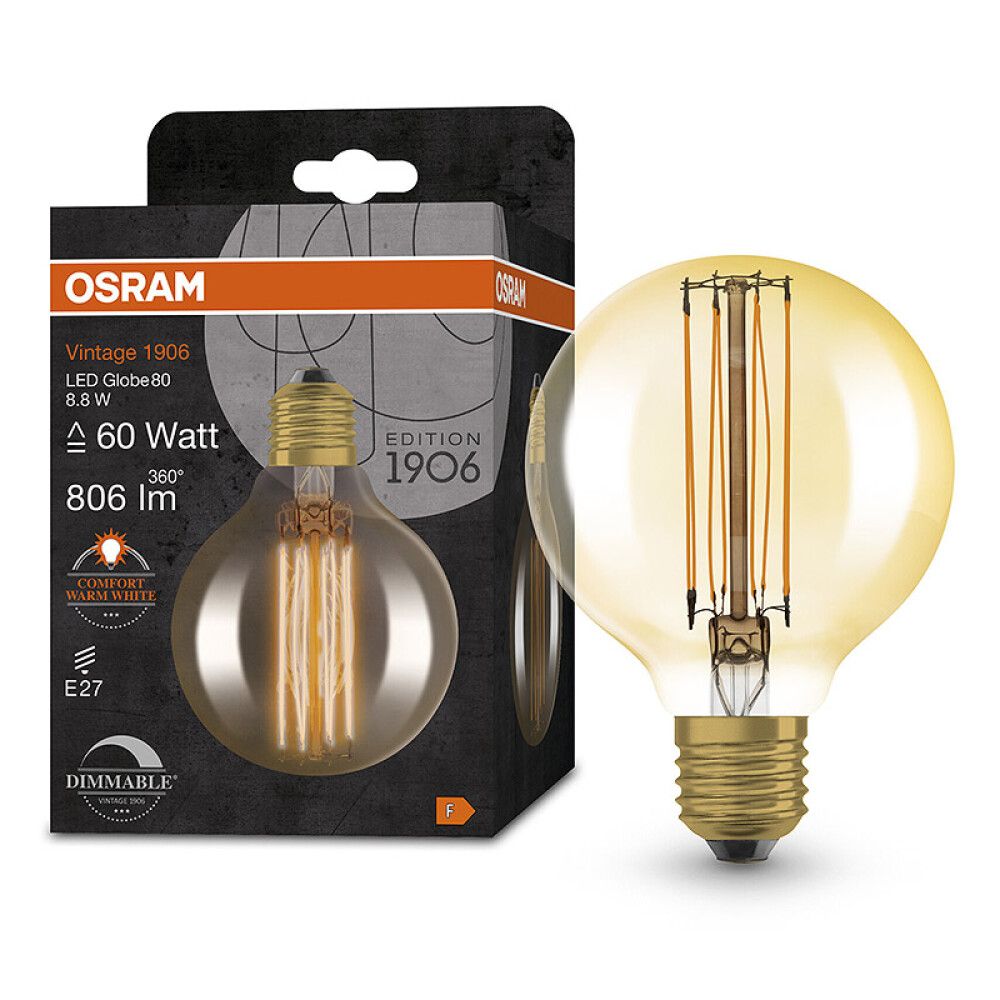 LED-lamp Osram Vintage 1906 Globe 80 60 DIM 8,8 W/2200 K E27