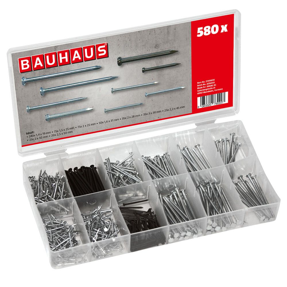 Naelte komplekt BAUHAUS 580-osaline