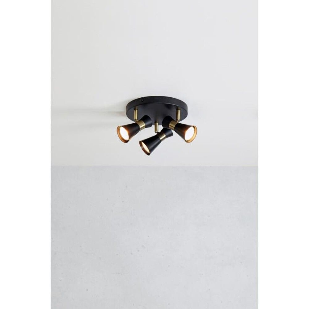 Kohtvalgusti Markslöjd Folie 3-os must/messing