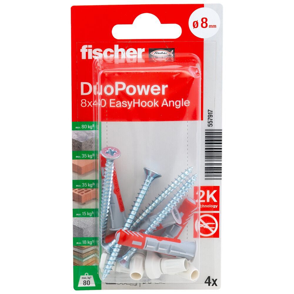 Tüübel nurkkonksuga Fischer EasyHook DuoPower 8 x 40 4 tk