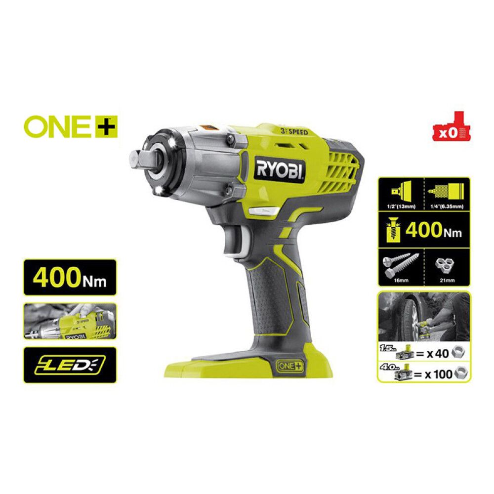 Löökmutrikeeraja Ryobi ONE+ R18IW3-0, 18 V