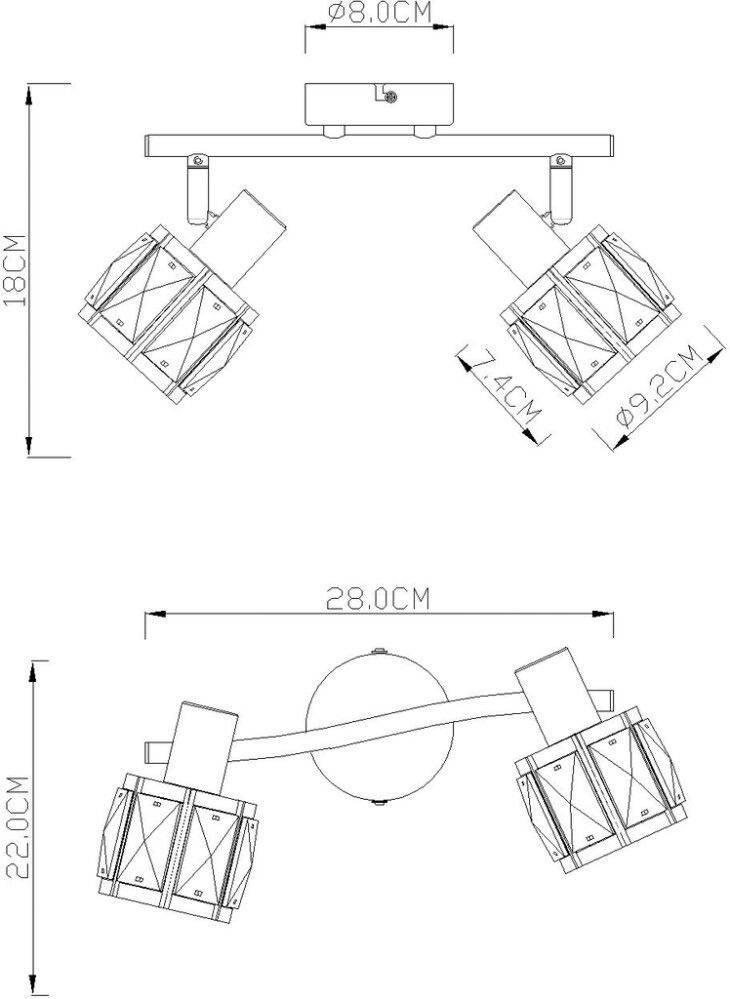 Kohtvalgusti Globo Kris 2 x E14