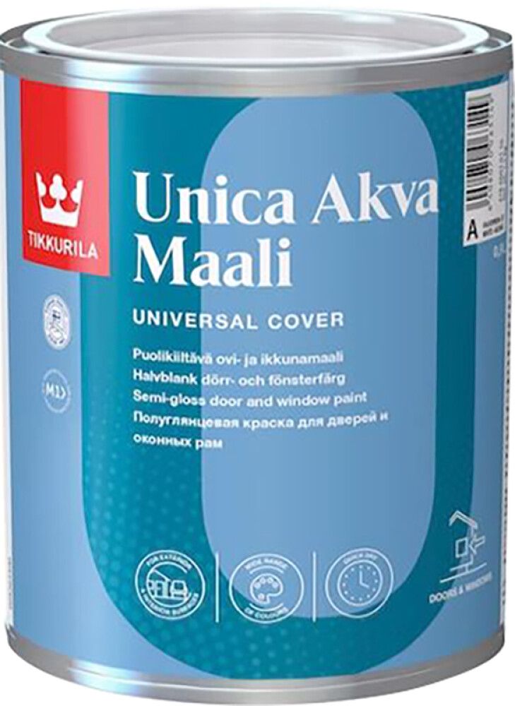 Ukse- ja aknavärv Tikkurila Unica Akva Maali A valge