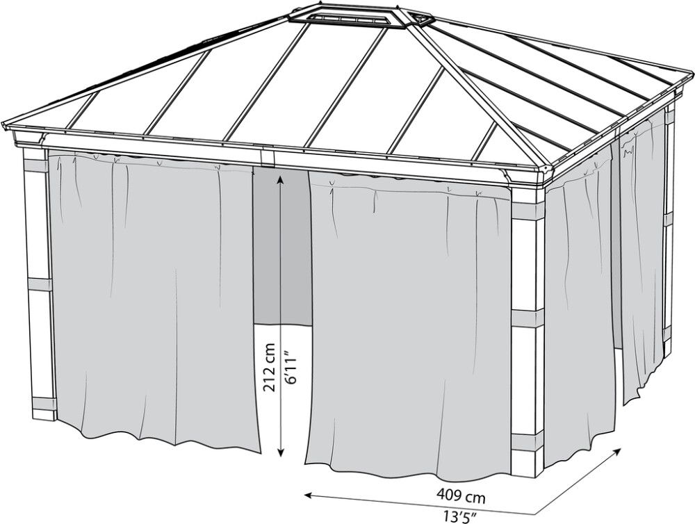 Kardinate komplekt Palram-Canopia Dallas 3,60 x 4,22 m