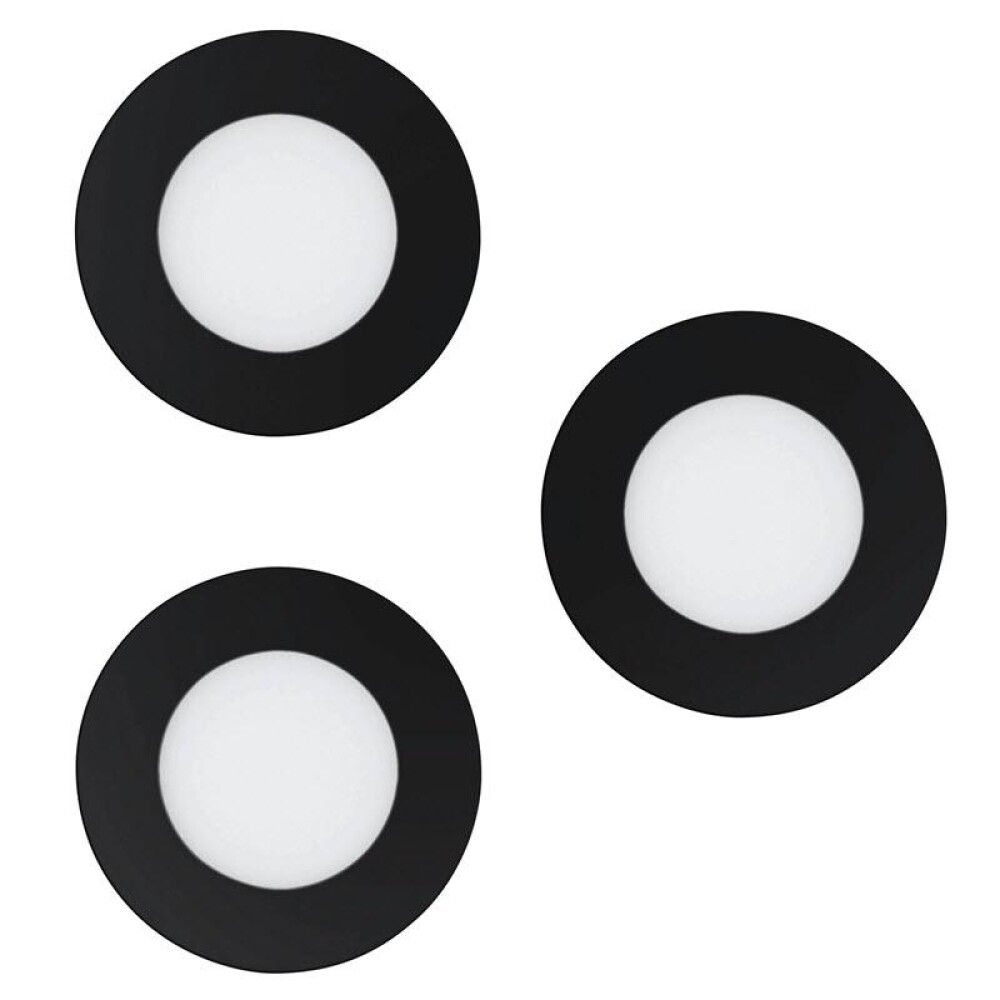 Süvistatavad LED-kohtvalgustid Eglo Connect.z Fueva-Z Ø 8,5 cm must 3-osaline