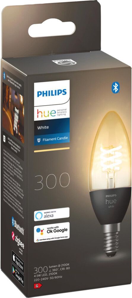 LED-nutilamp Philips Hue White Ambiance Filament 4,5 W E14