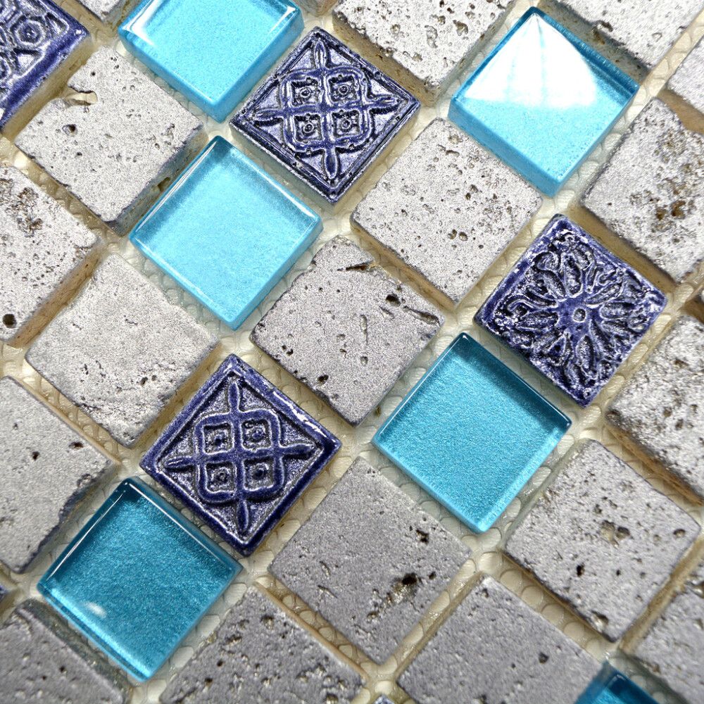 Mosaiik sinine/hall 30 x 32,5 cm