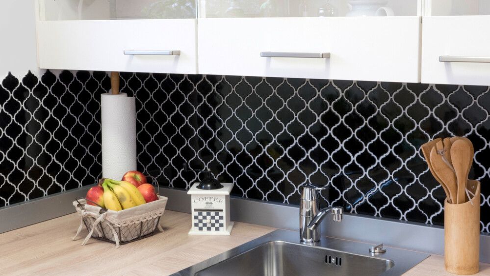 Mosaiik Florentine 29,3 x 24,5 cm Must Läikiv