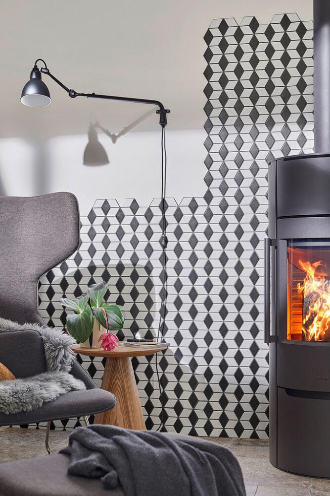 Mosaiik Trühvel 3D must/valge 26,6 x 30,5 cm