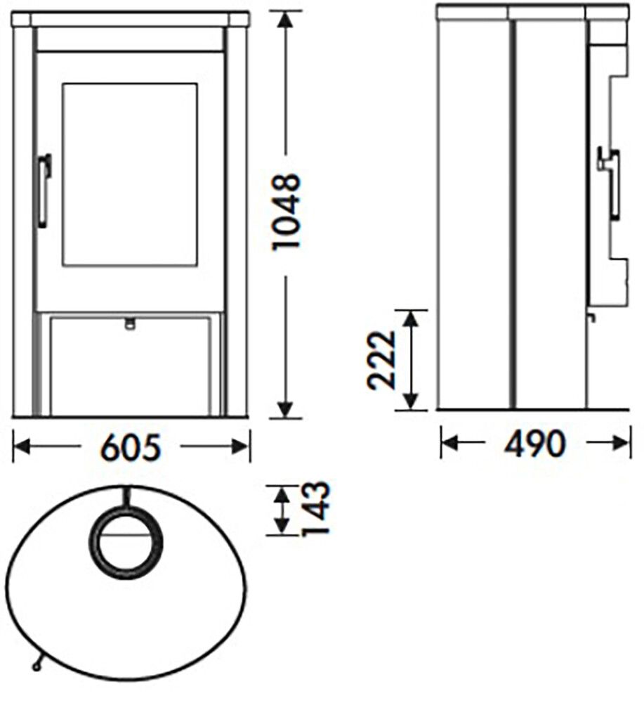 Kamin Panadero Oval 1 Stone