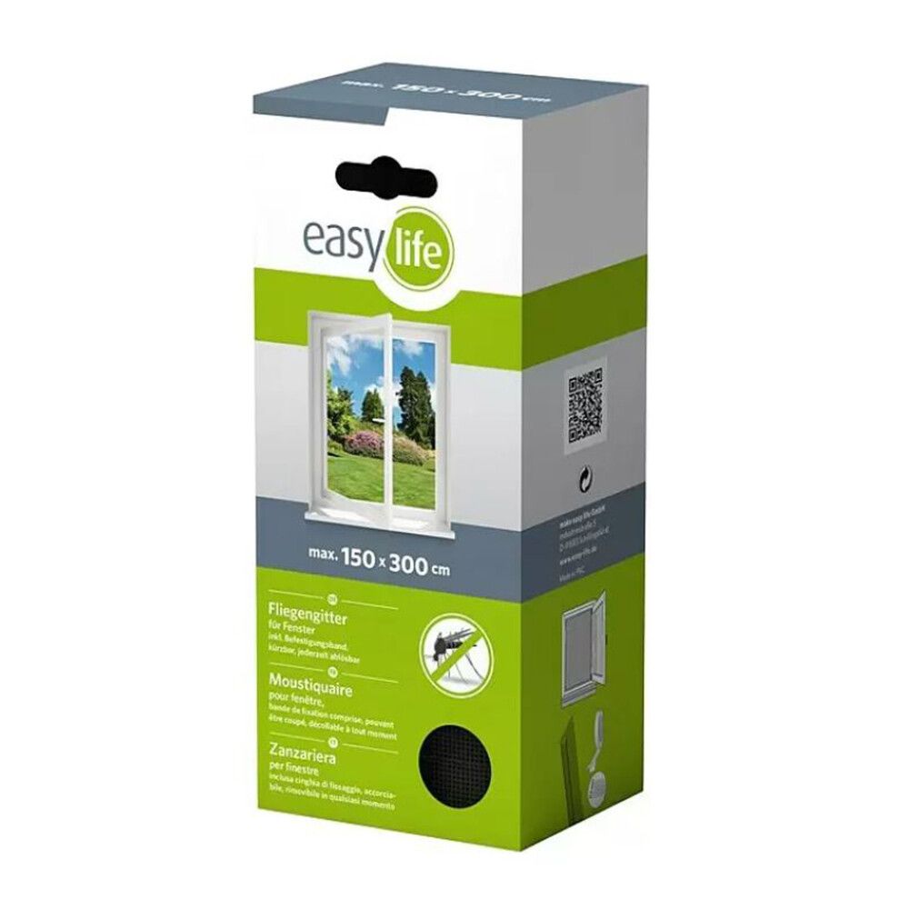 Putukavõrk aknale Easy Life 150 x 300 cm Antratsiit