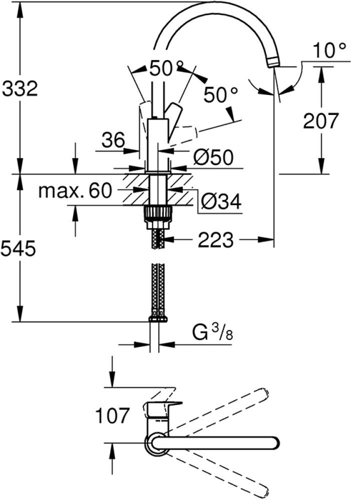 Köögisegisti Grohe Start Edge