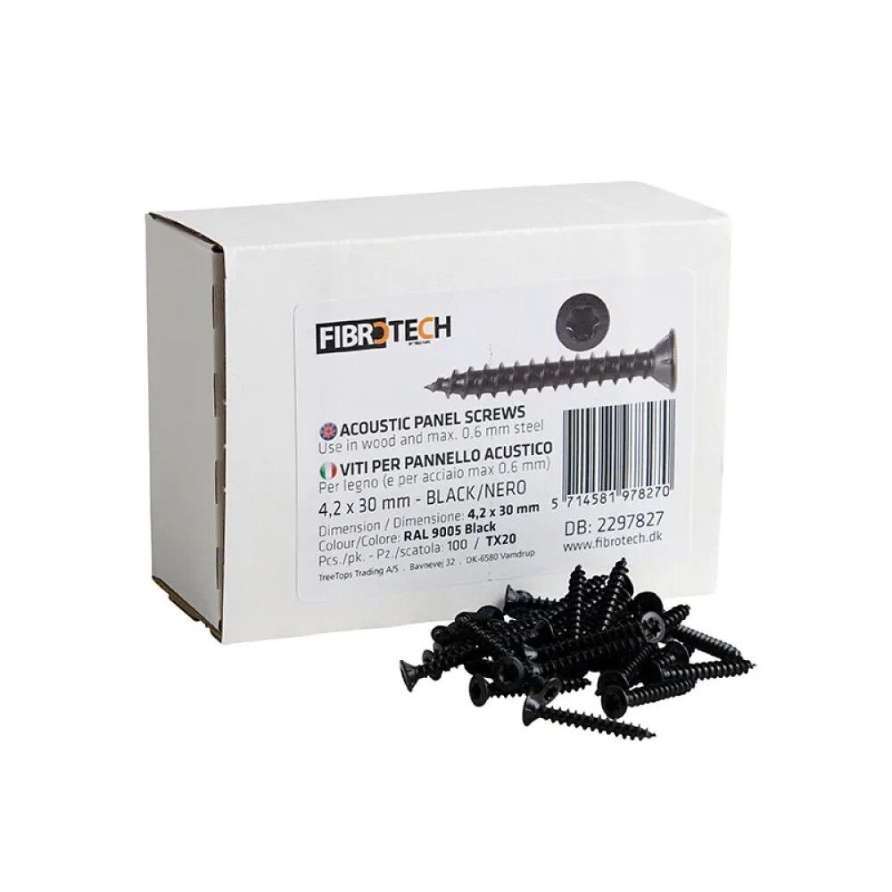 Paneelikruvi Fibrotech  must RAL 9005 4.2 x 30 mm