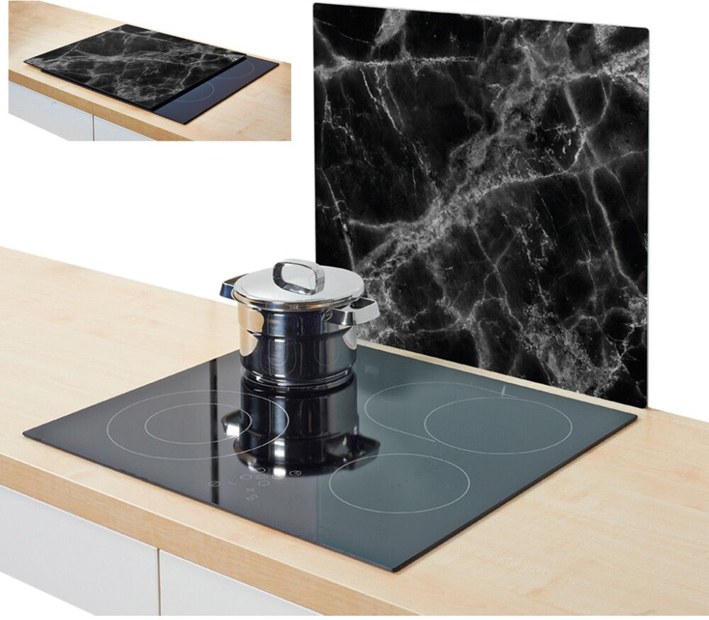 Pliidi katteplaat Marmor must
