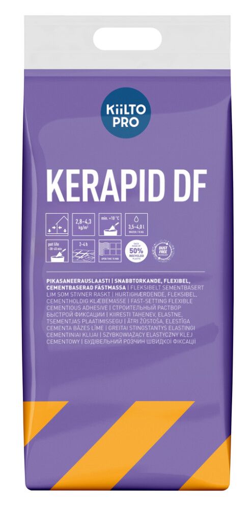 Elastne kiirplaatimissegu Kiilto Pro Kerapid DF 15 kg