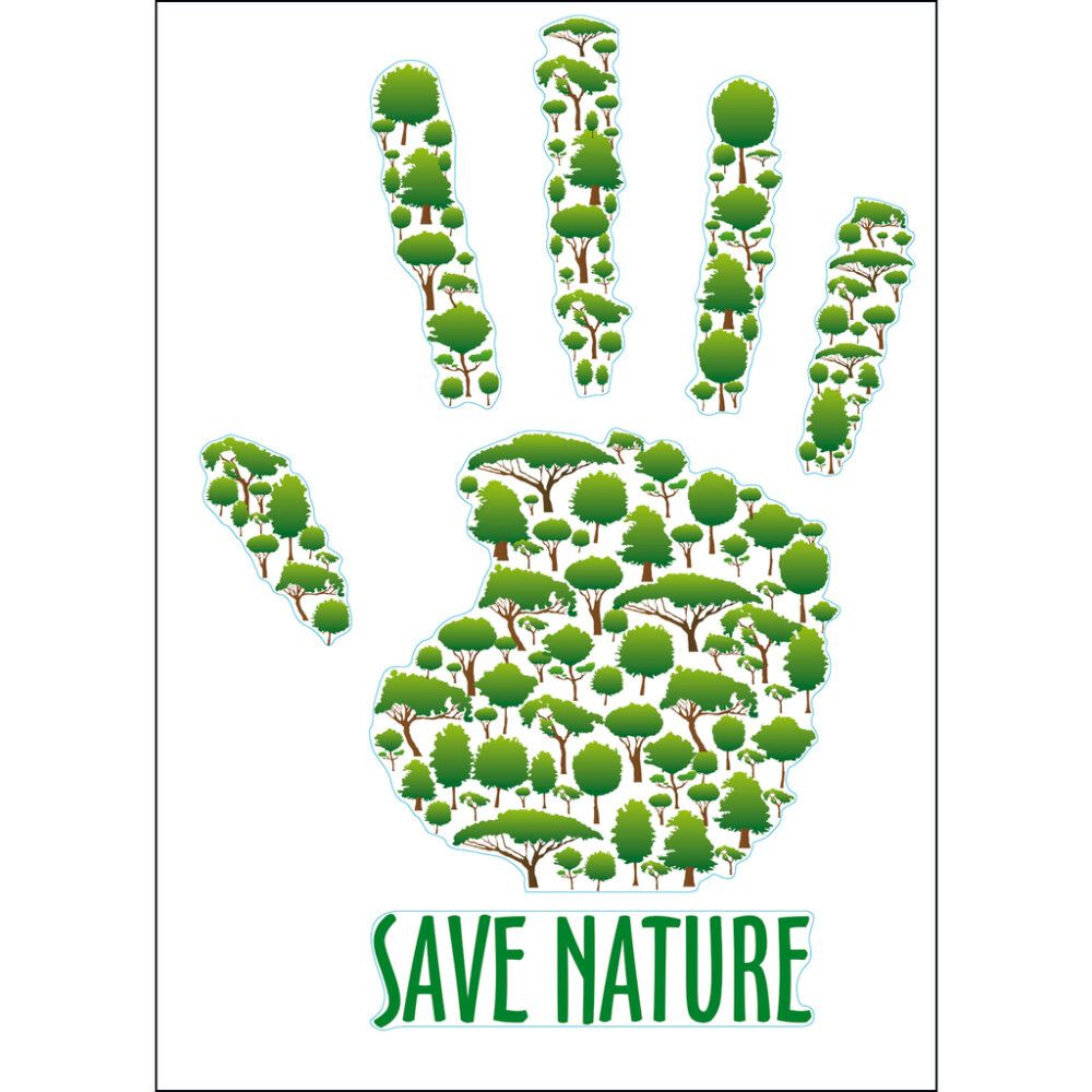 Posterkleebis Plage Save Nature 48x68cm