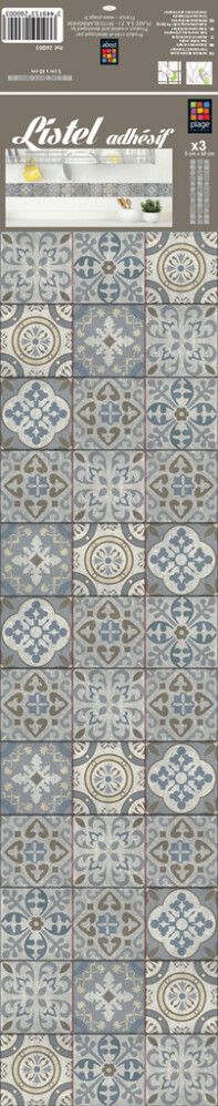 Seinakleebis Plage Plaadid 180 x 5 cm, sinakashall