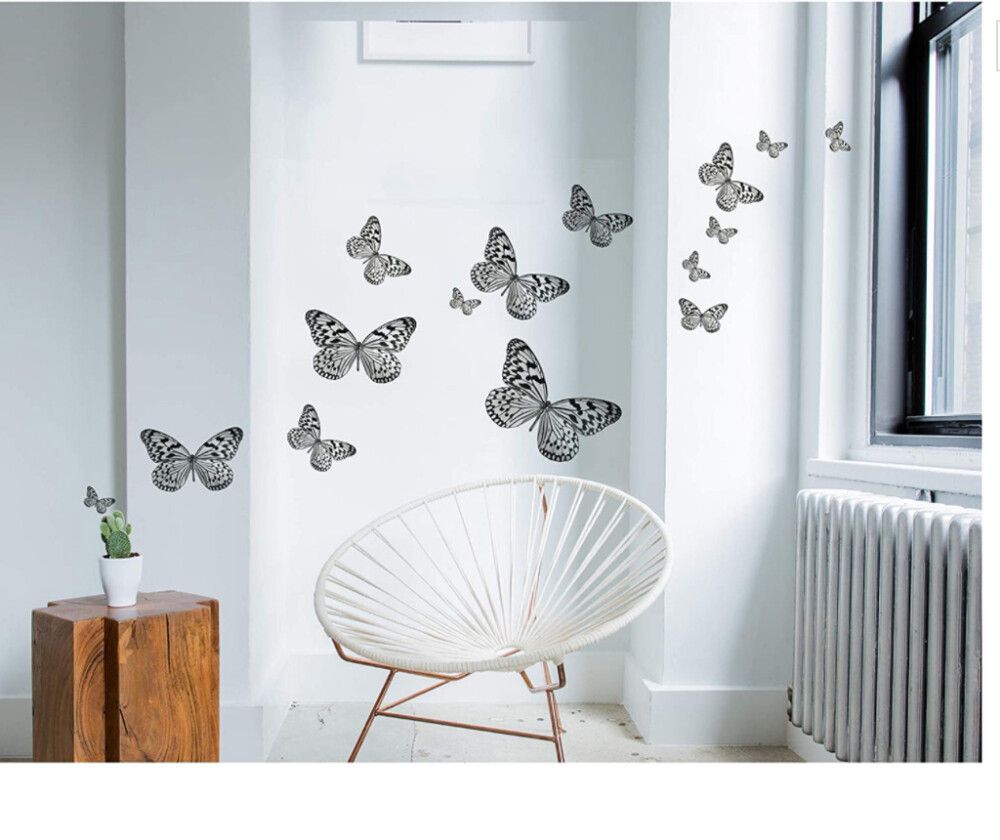 Posterkleebis Plage Liblikad B&W 48 x 68 cm