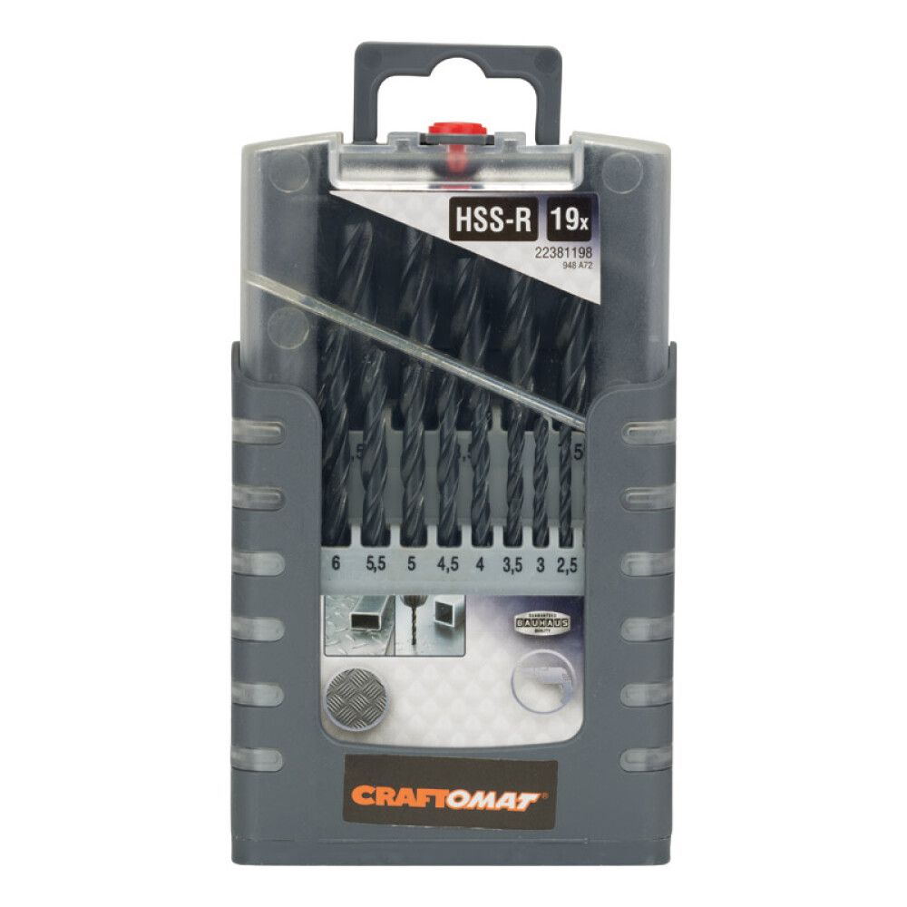Metallpuuride komplekt HSS-R 19-osaline