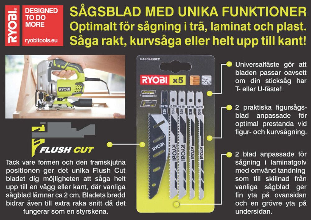 Tikksaeterad Ryobi RAK05JSBFC 5 tk