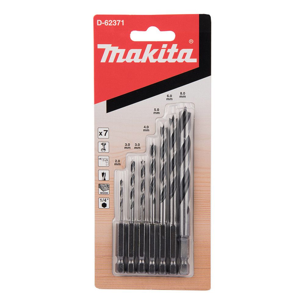 Puuride komplekt Makita D-62371 7-osaline