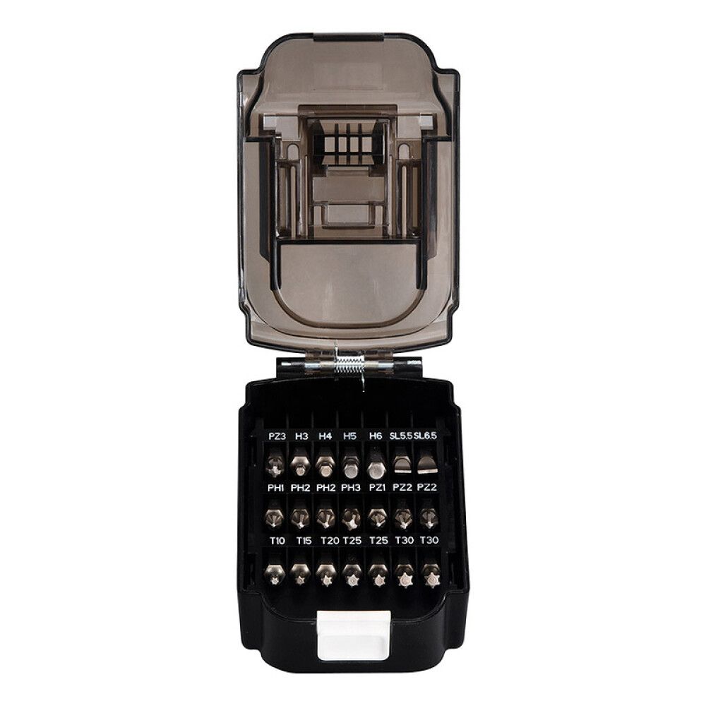 Otsikute komplekt Makita aku kujulises karbis 21-osaline