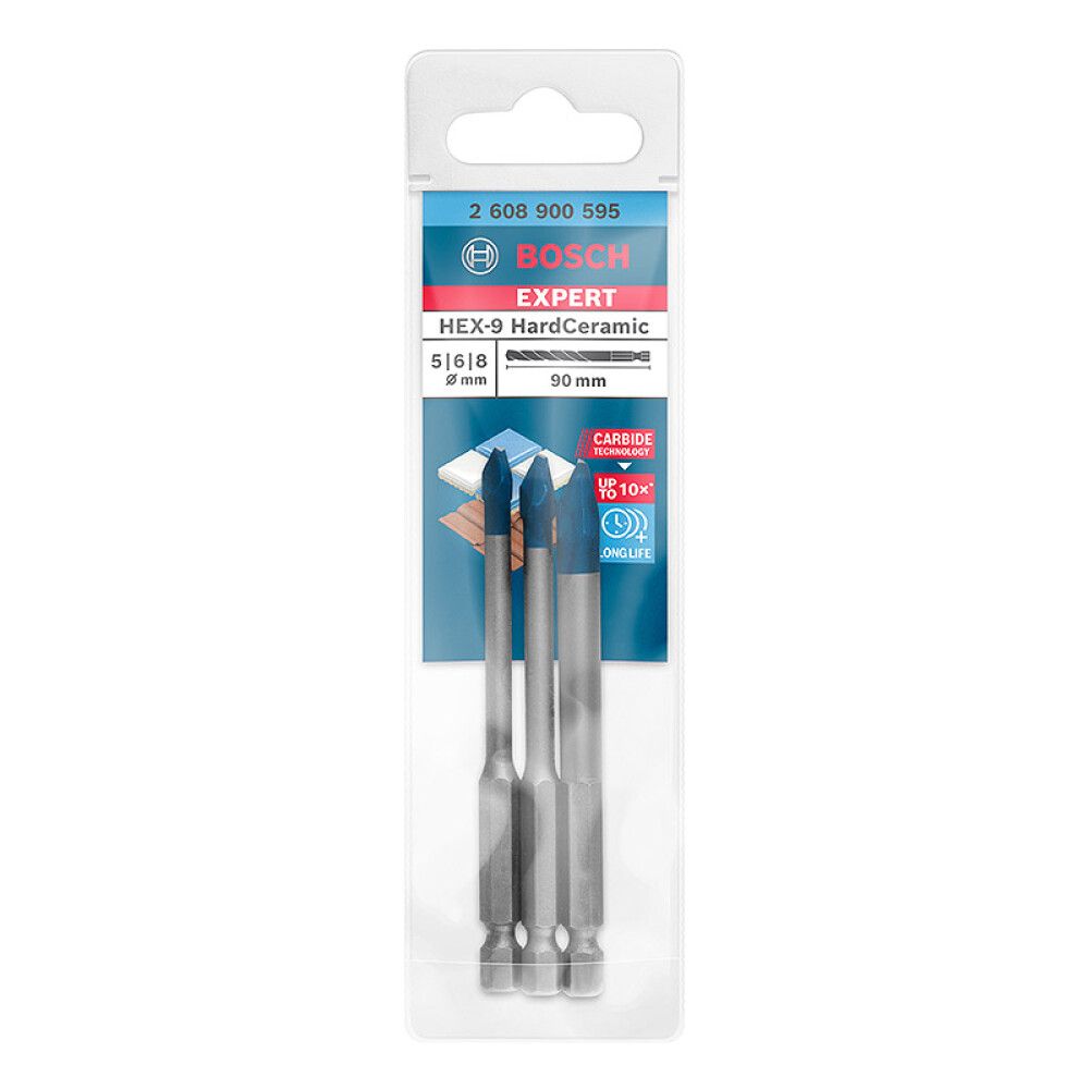 Puuride komplekt Bosch HEX-9 HardCeramic 5-8 x 90 mm 3 tk