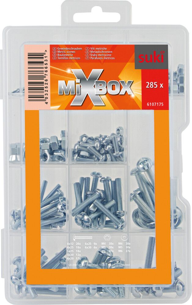 Poltide ja mutrite komplekt Suki Mixbox 285 osaline