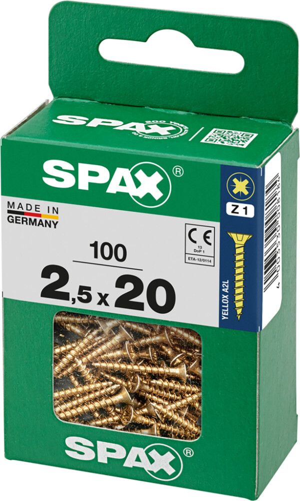Peitpeakruvi Spax 2,5 x 20 mm