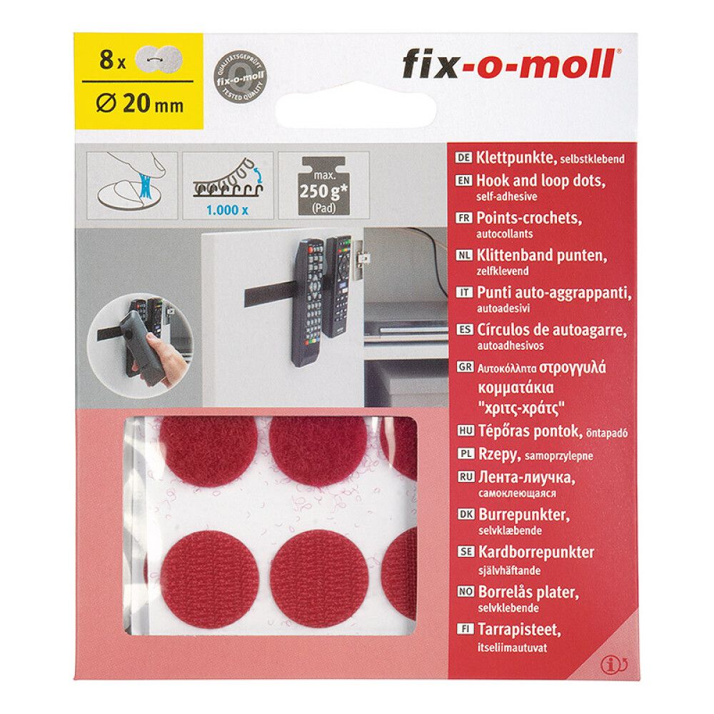 Kleepvilt ø 20 mm punane