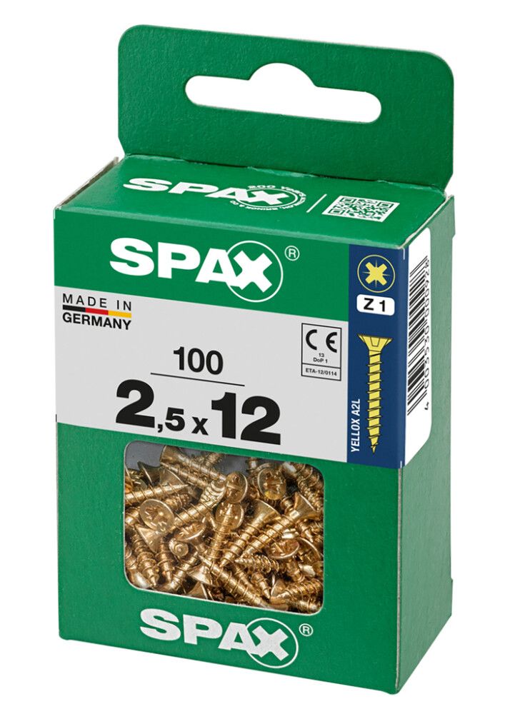 Peitpeakruvi Spax 2,5 x 12 mm
