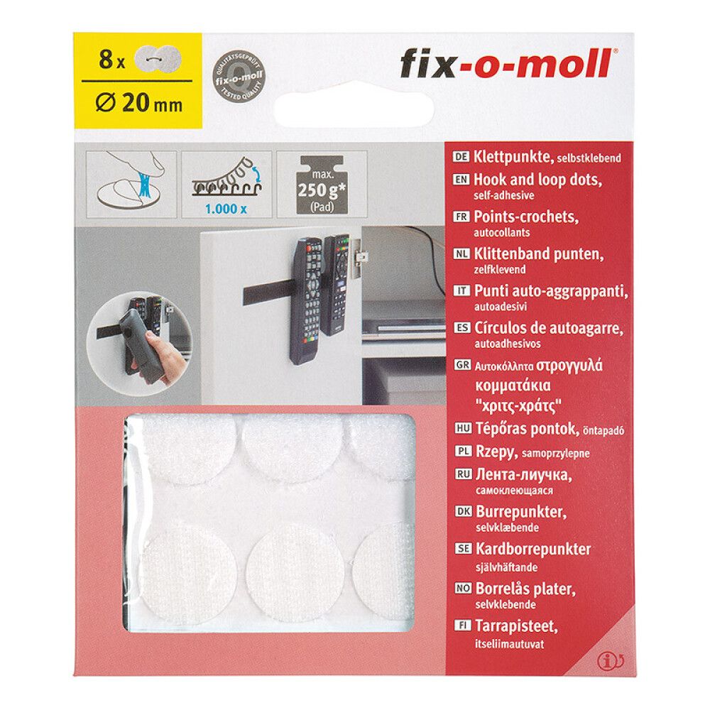 Kleepvilt ø 20 mm valge