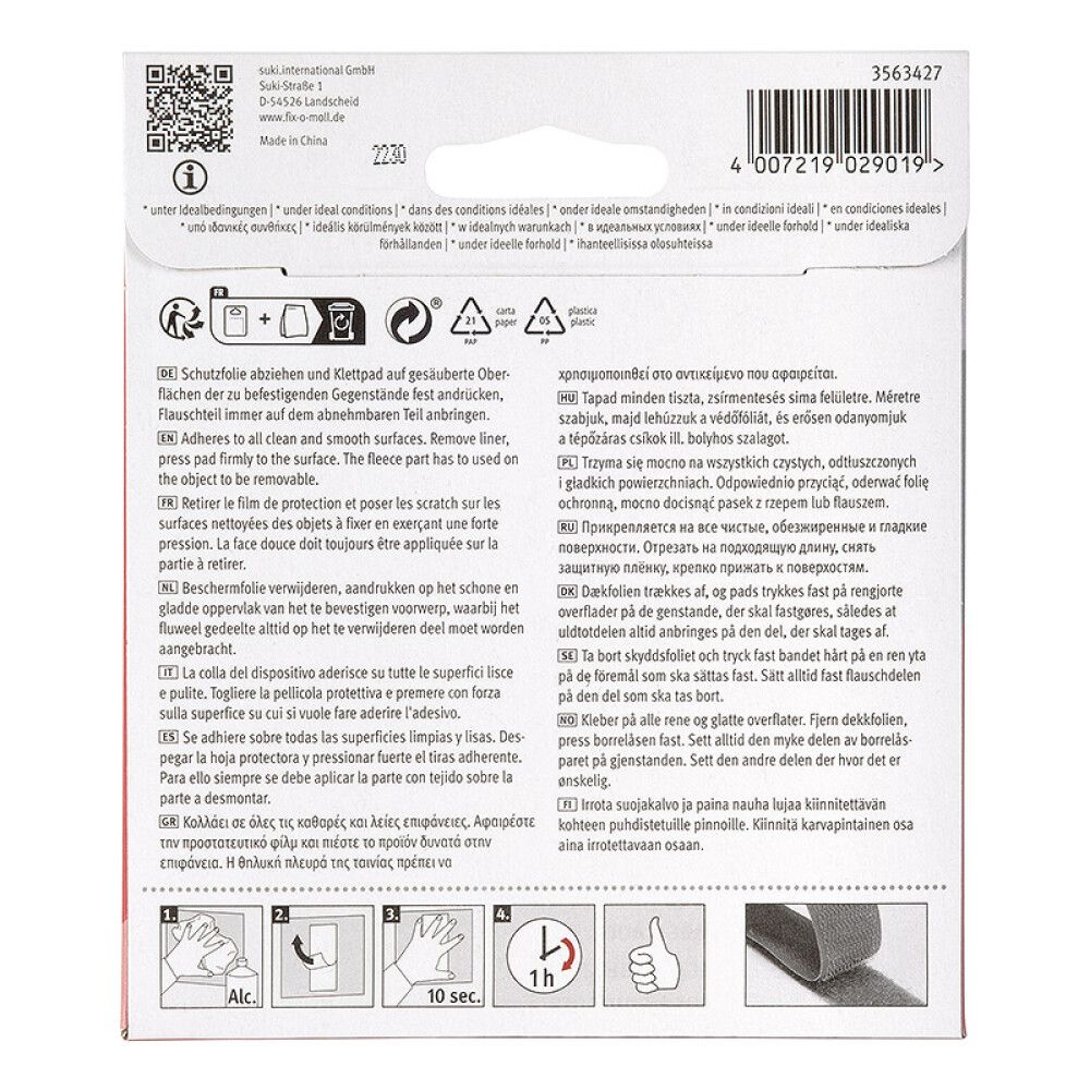 Kleepvilt ø 20 mm valge