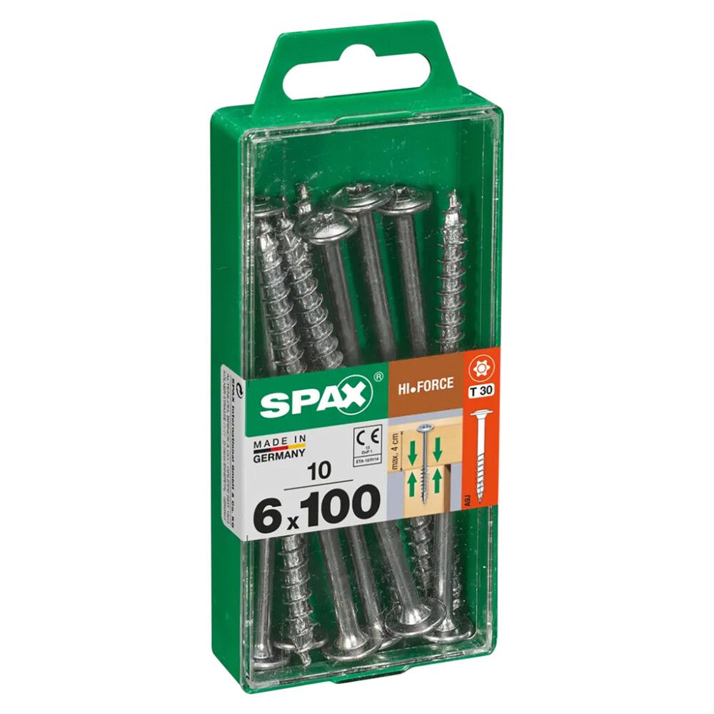 Puidukruvi Spax HI.FORCE TRX WIROX 6 x 100 mm 10 tk