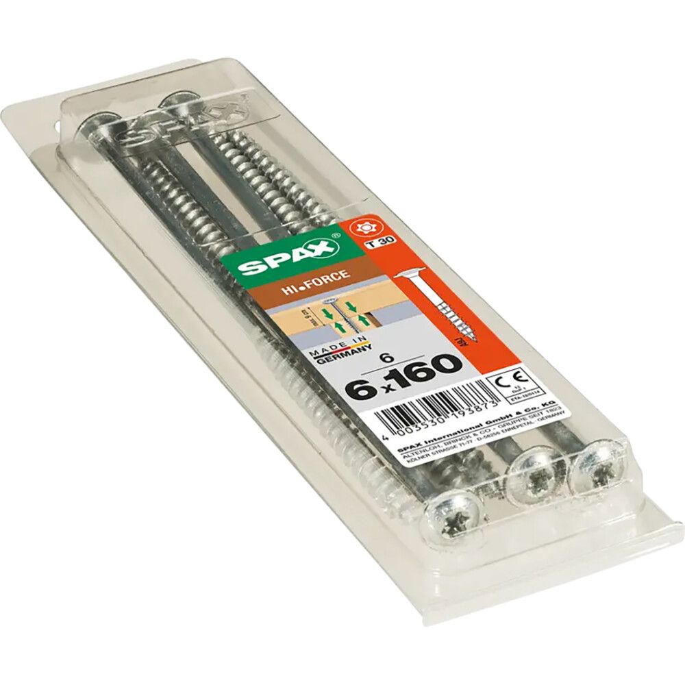 Puidukruvi Spax HI.FORCE TRX WIROX 6 x 160 mm 6 tk