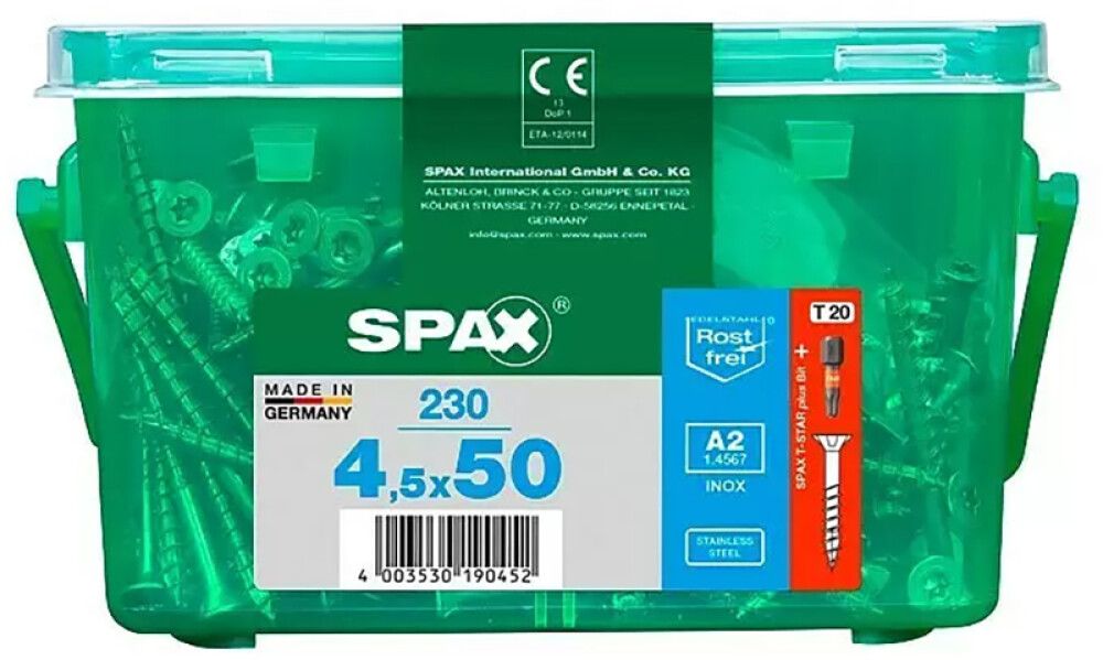 Puidukruvi Spax 4,5 x 50 mm TX20 230 tk