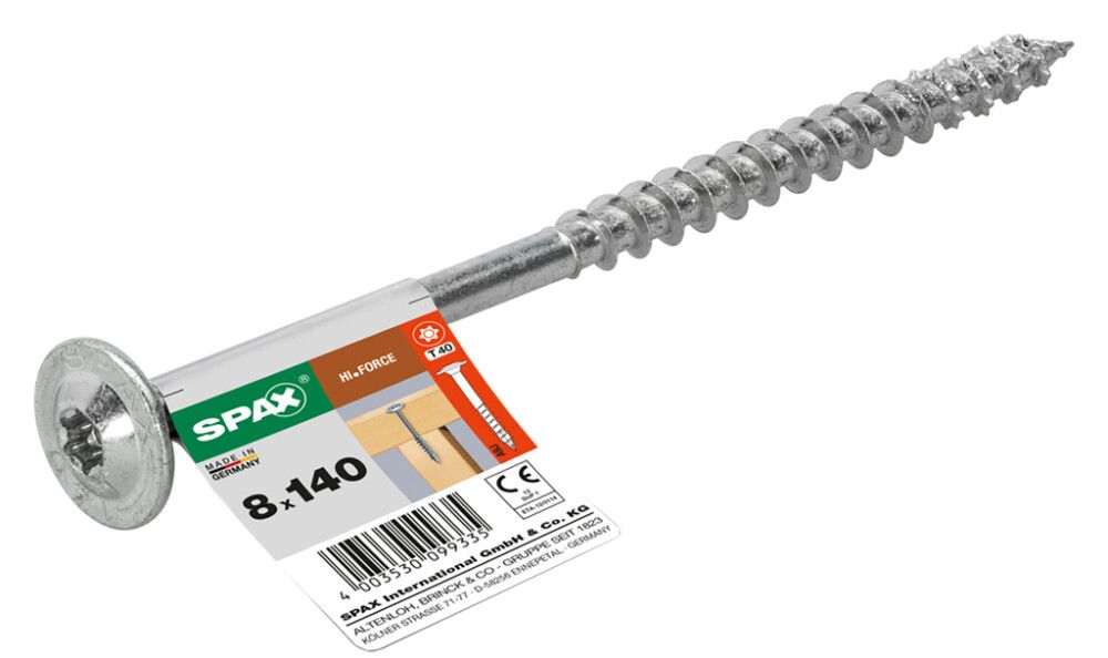 Konstruktsioonikruvi Spax HI.Force 8 x 140 mm