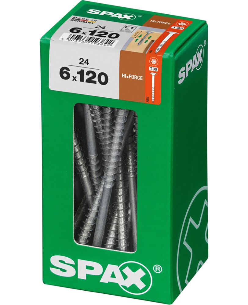 Puidukruvi Spax HI.FORCE TRX WIROX 6 x 120 mm 24 tk