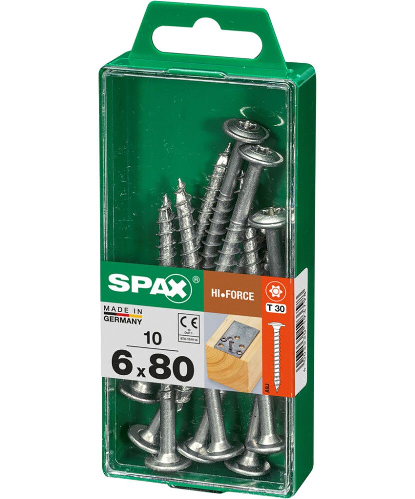 Puidukruvi Spax HI.FORCE TRX WIROX 6 x 80 mm 10 tk