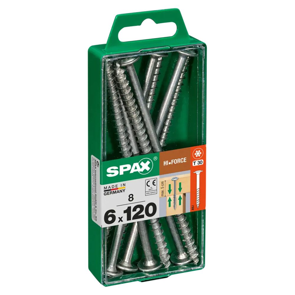 Puidukruvi Spax HI.FORCE TRX WIROX 6 x 120 mm 8 tk