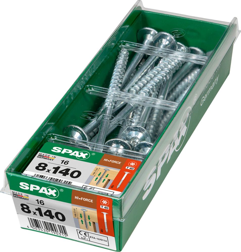 Konstruktsioonikruvi Spax HI.Force 8 x 140 mm