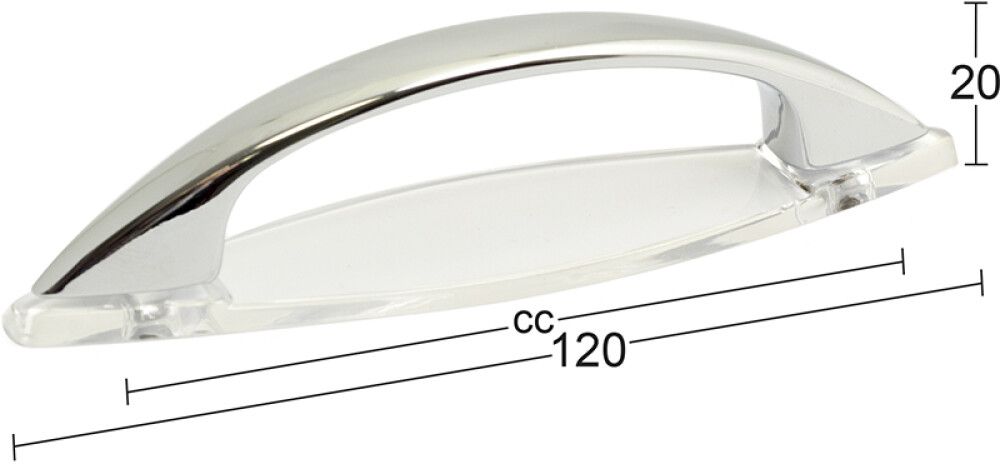 Käepide Habo Felicia 120 x 20 mm kroom