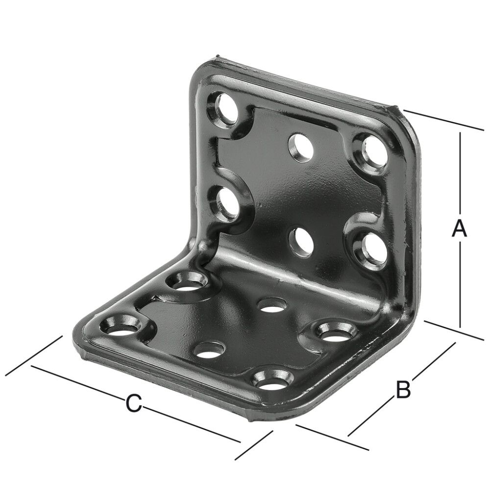 Naelutusnurk 40 x 40 x 50 mm must