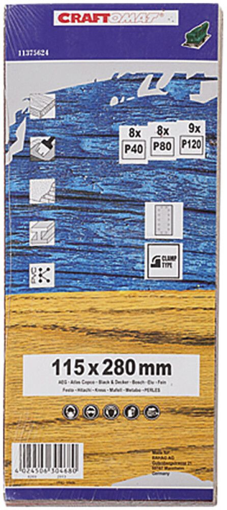 Lihvpaberid Craftomat 280 x 115 mm 25 tk