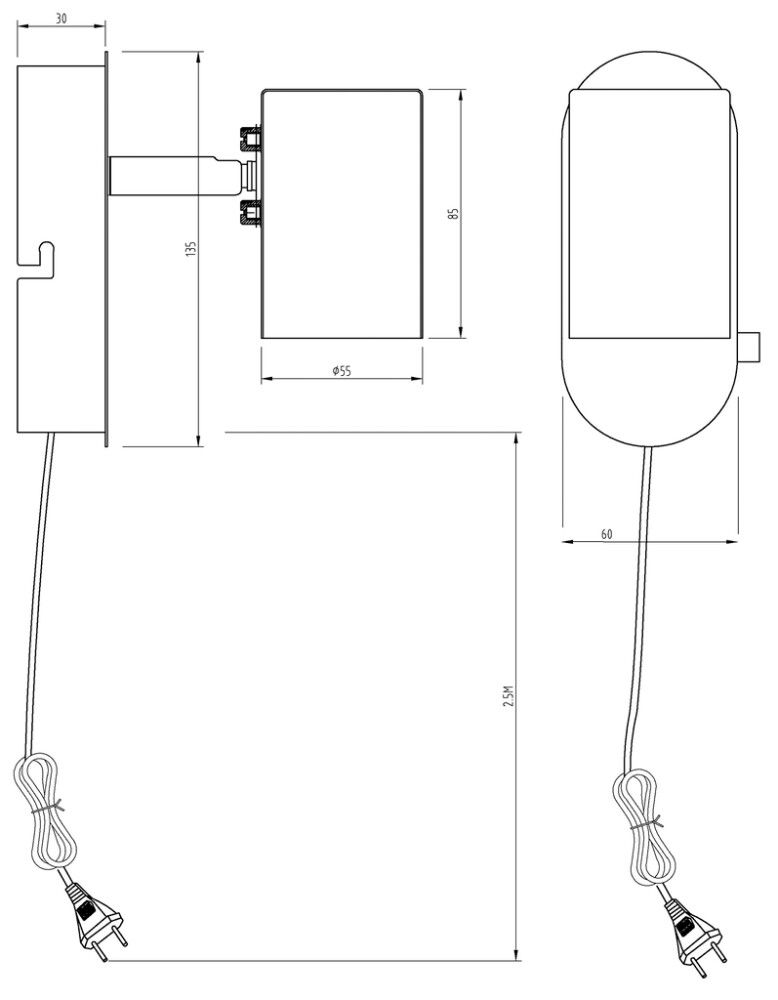Seinavalgusti Aneta Balder 13,5 cm Must/Messing